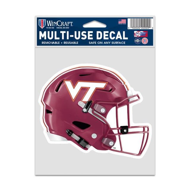 Calcomanías para fanáticos de Virginia Tech Hokies HELMET de 3,75" x 5"