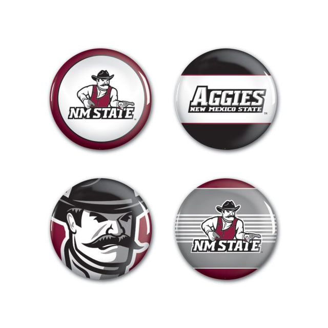 Paquete de 4 botones de New Mexico State Aggies de 1 1/4" de diámetro