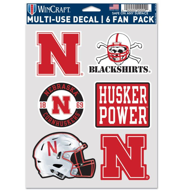 PAQUETE MULTIUSOS DE 6 VENTILADORES DE LOS NEBRASKA CORNHUSKERS