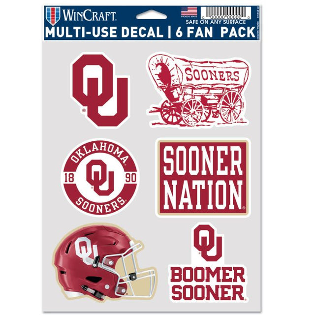 Paquete de 6 cascos de fútbol multiusos de Oklahoma Sooners