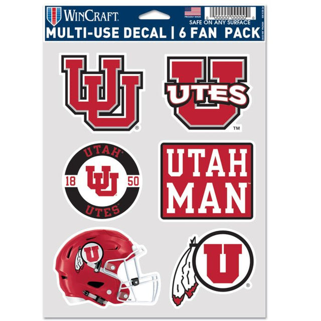 Utah Utes FOOTBALL HELMET Multi Use 6 Fan Pack