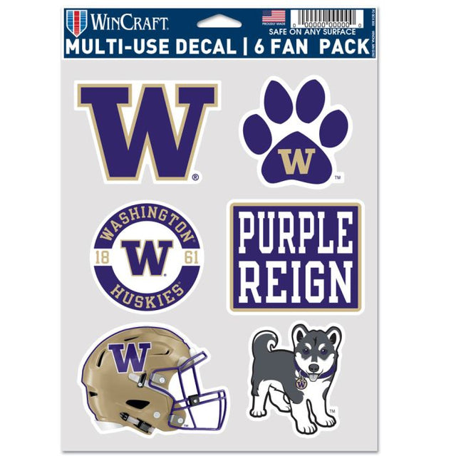 Washington Huskies FOOTBALL HELMET Multi Use 6 Fan Pack