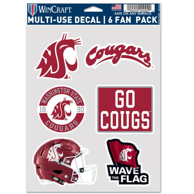 Paquete de 6 cascos de fútbol multiusos de los Washington State Cougars