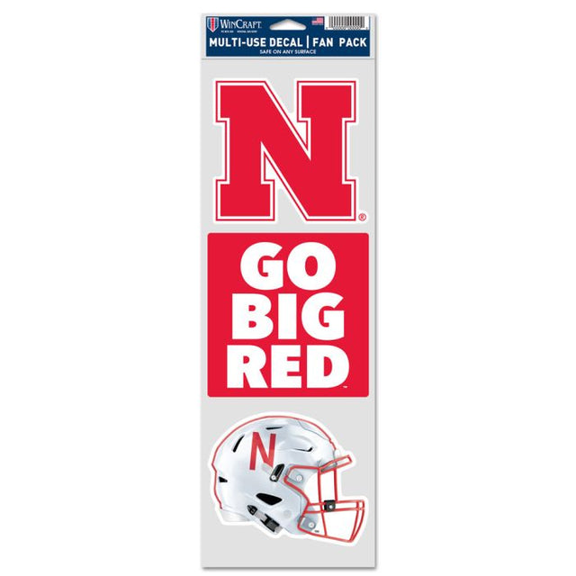 Nebraska Cornhuskers Fan Decals 3.75" x 12"