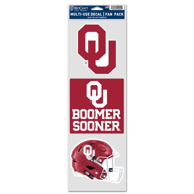 Calcomanías para fanáticos de los Oklahoma Sooners de 3,75" x 12"