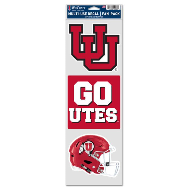 Utah Utes Fan Decals 3.75" x 12"