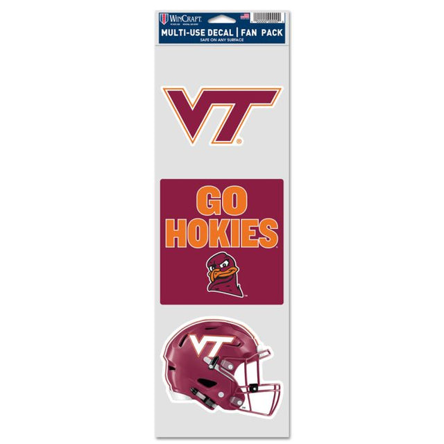 Calcomanías para fanáticos de Virginia Tech Hokies de 3,75" x 12"