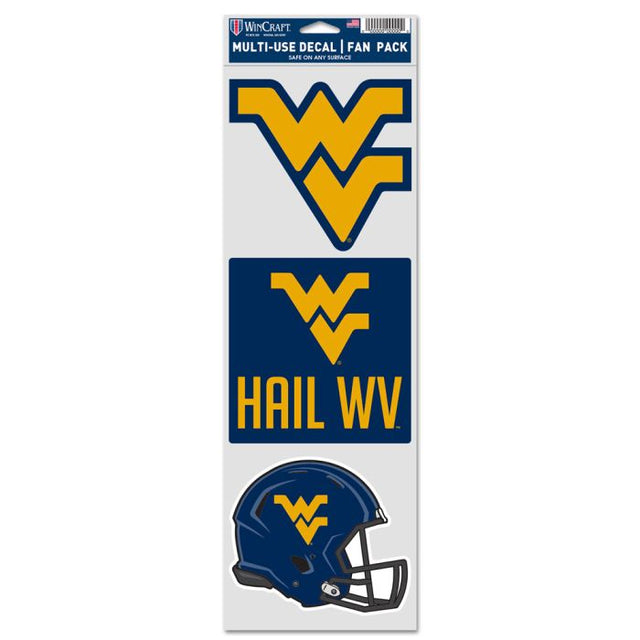 Calcomanías para fanáticos de West Virginia Mountaineers de 3,75" x 12"