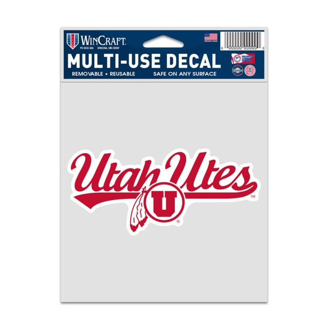 Utah Utes SECONDARY LOGO Fan Decals 3.75" x 5"