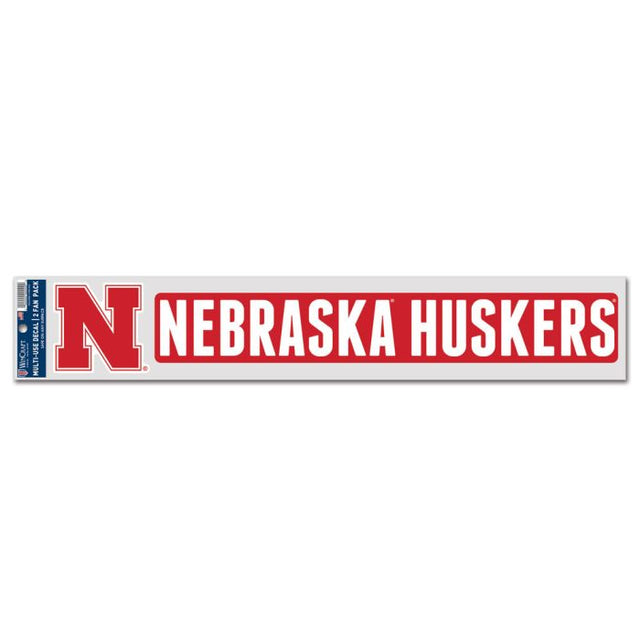 Calcomanías para fanáticos de los Nebraska Cornhuskers de 3" x 17"