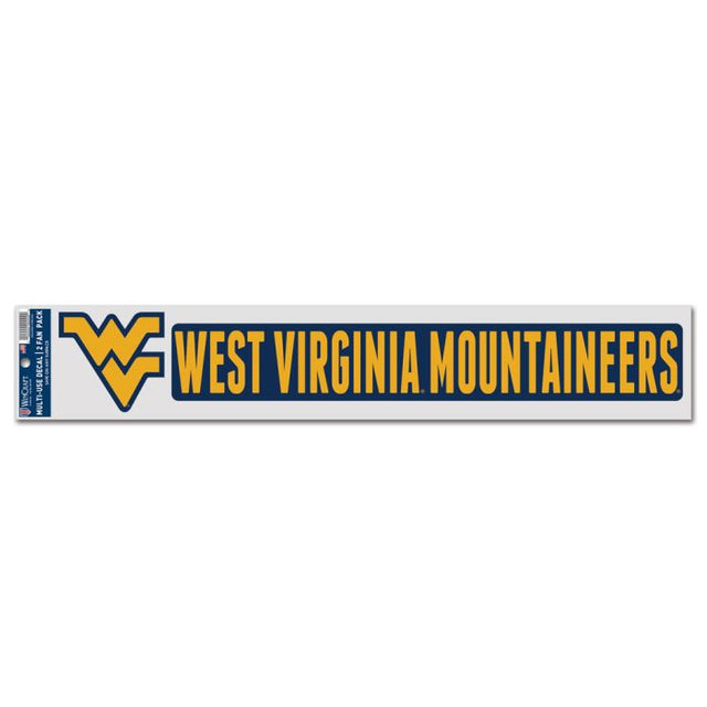 Calcomanías para fanáticos de los Mountaineers de West Virginia de 3" x 17"