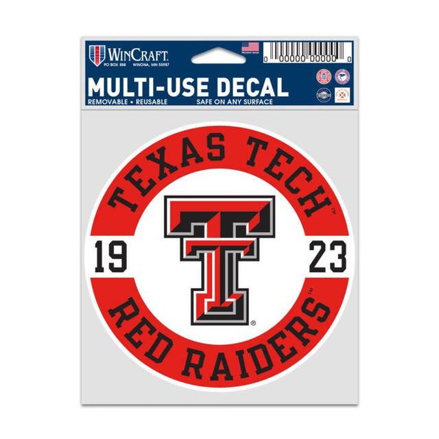 Calcomanías para fanáticos de Texas Tech Red Raiders PATCH de 3,75" x 5"