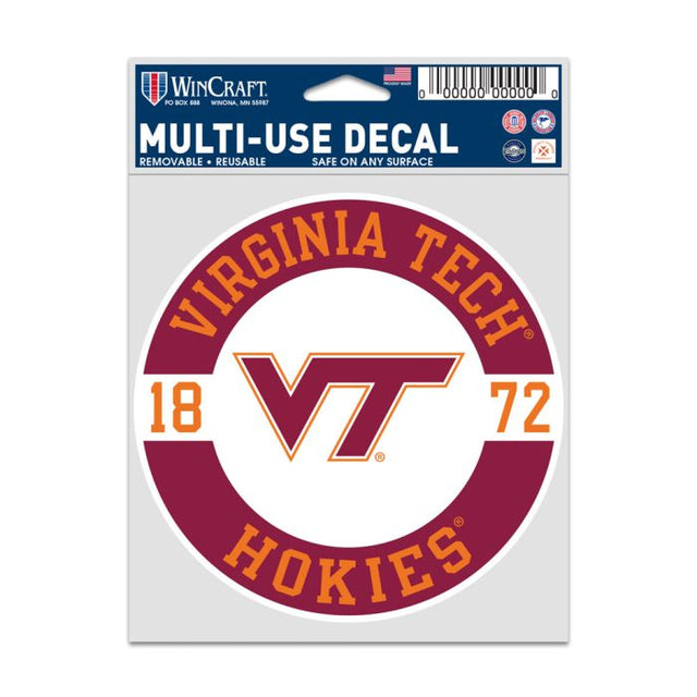 Calcomanías para fanáticos de Virginia Tech Hokies PATCH de 3,75" x 5"