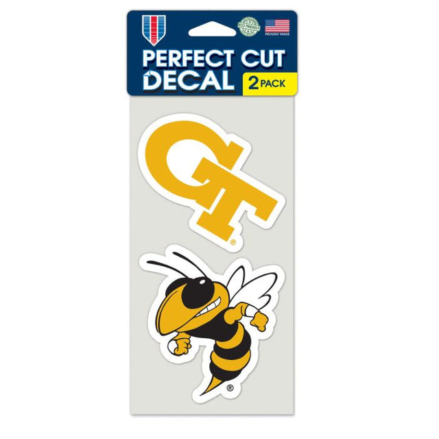 Georgia Tech Yellow Jackets Perfect Cut Decal set of two 4"x4"