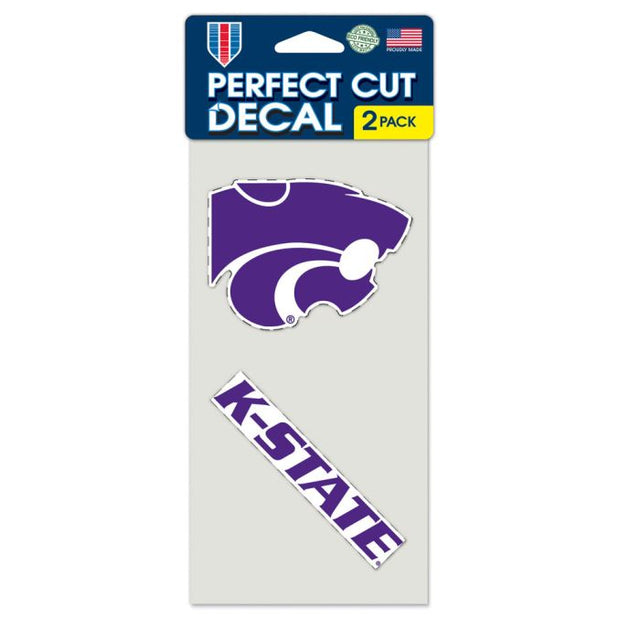 Juego de dos calcomanías de corte perfecto de Kansas State Wildcats de 4" x 4"