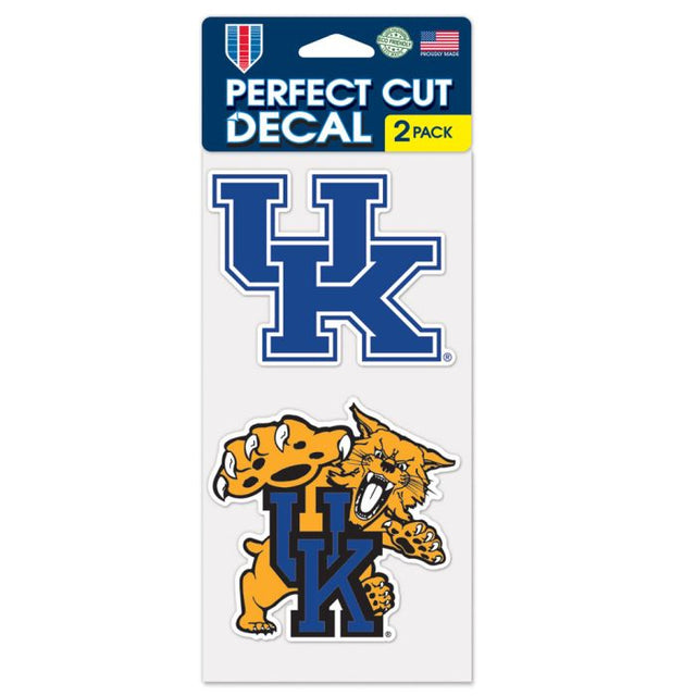 Juego de dos calcomanías de corte perfecto de Kentucky Wildcats de 4" x 4"