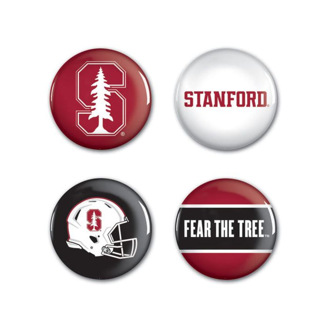 Paquete de 4 botones Stanford Cardinal de 1 1/4" de diámetro