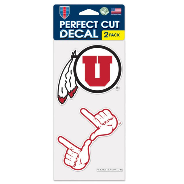 Utah Utes Perfect Cut Decal set of two 4"x4"