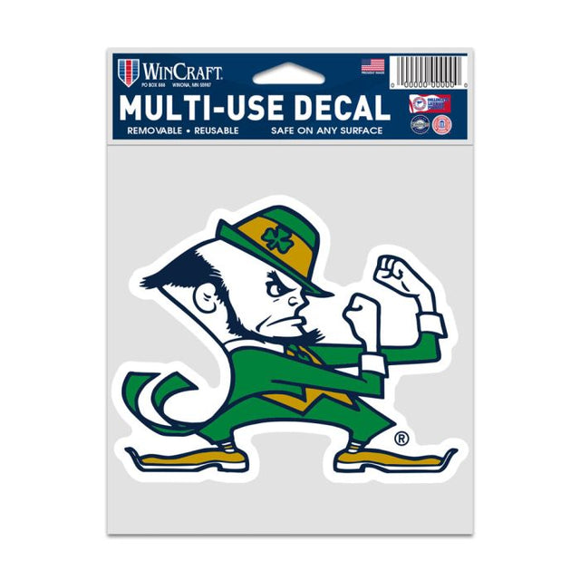 Calcomanías para fanáticos de Notre Dame Fighting Irish LEPRECHAUN de 3,75" x 5"