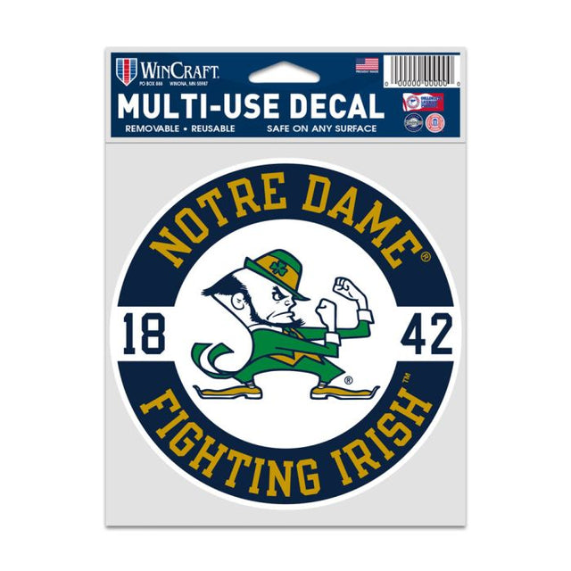 Calcomanías para fanáticos del Notre Dame Fighting Irish PATCH de 3,75" x 5"