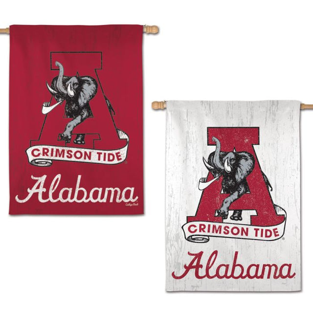 Bandera vertical de Alabama Crimson Tide/College Vault de 2 lados, 28" x 40"