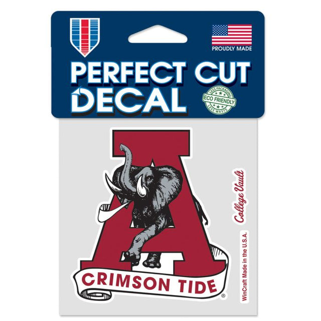 Calcomanía de corte perfecto de Alabama Crimson Tide/College Vault, 4" x 4"