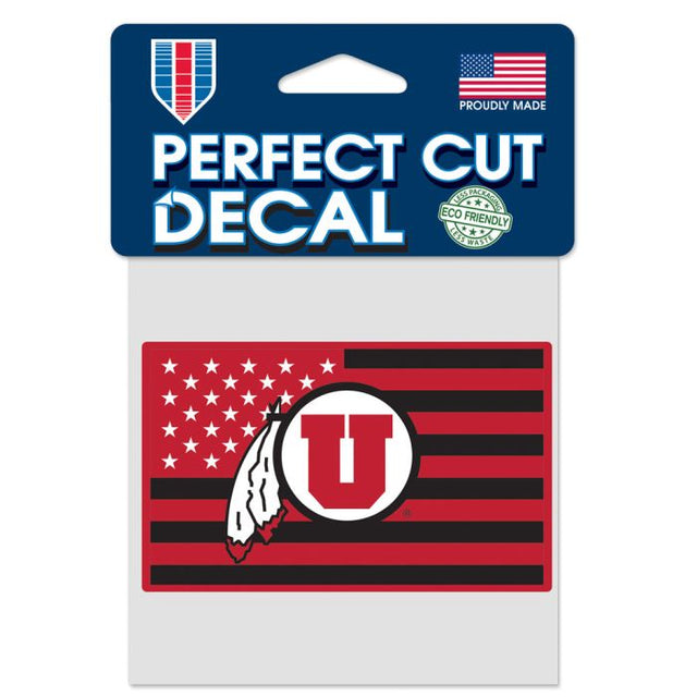 Utah Utes americana Perfect Cut Color Decal 4" x 4"