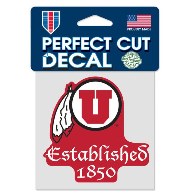 Utah Utes established Perfect Cut Color Decal 4" x 4"