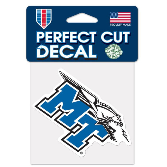 Middle Tennessee State Blue Raiders Perfect Cut Color Decal 4" x 4"