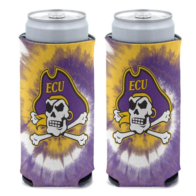 Enfriador de latas delgado de 12 oz con estampado TIE DYE de East Carolina Pirates