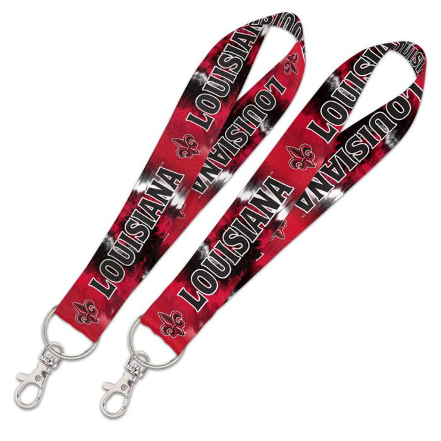 Luisiana - Correa para llaves con estampado TIE DYE de Lafayette Ragin Cajuns de 1"