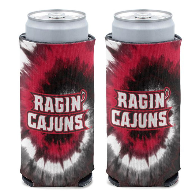 Louisiana - Enfriador de latas delgado de 12 oz con estampado TIE DYE de Lafayette Ragin Cajuns