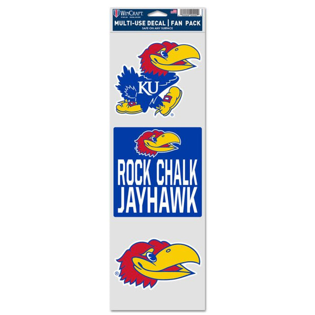 Calcomanías para fanáticos de los Kansas Jayhawks de 3,75" x 12"