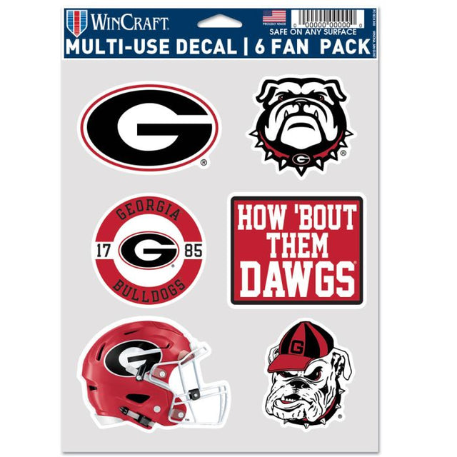 Georgia Bulldogs FOOTBALL Multi Use 6 Fan Pack