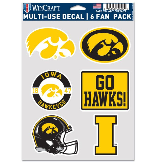 Iowa Hawkeyes FOOTBALL Multi Use 6 Fan Pack