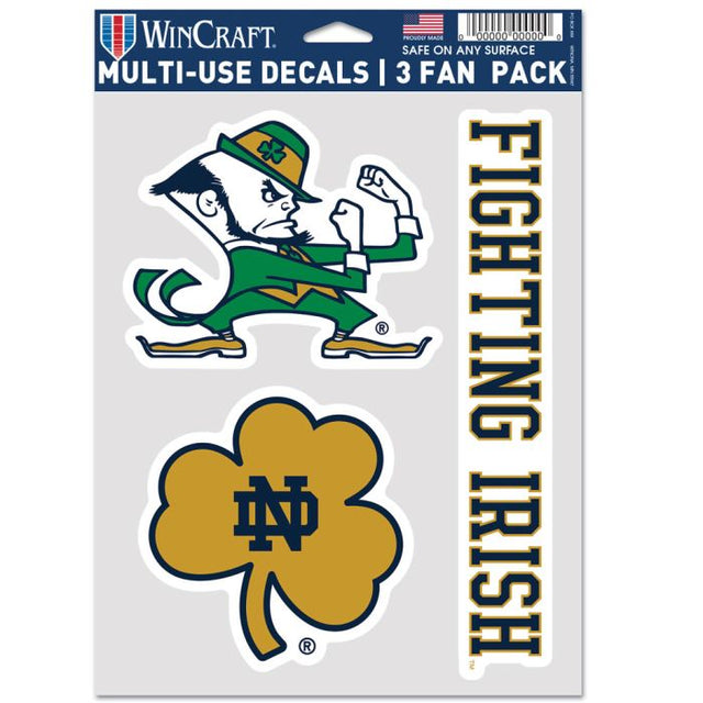 Paquete multiusos para 3 fanáticos de Notre Dame Fighting Irish