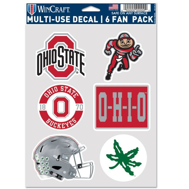 Paquete de 6 ventiladores multiusos de fútbol de Ohio State Buckeyes