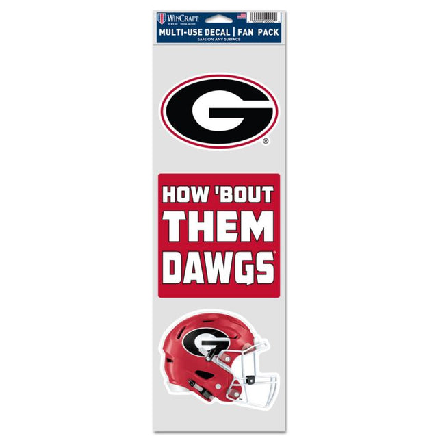 Georgia Bulldogs FOOTBALL Fan Decals 3.75" x 12"