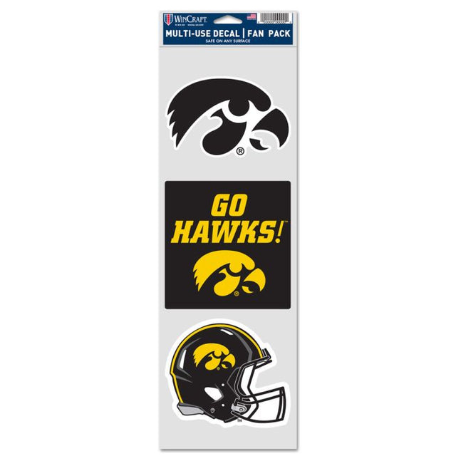 Calcomanías para fanáticos del fútbol de Iowa Hawkeyes, 3,75" x 12"