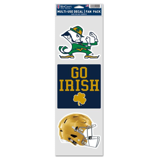 Calcomanías para fanáticos del fútbol de Notre Dame Fighting Irish de 3,75" x 12"