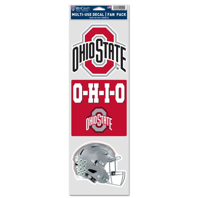 Calcomanías para fanáticos del fútbol de Ohio State Buckeyes, 3,75" x 12"