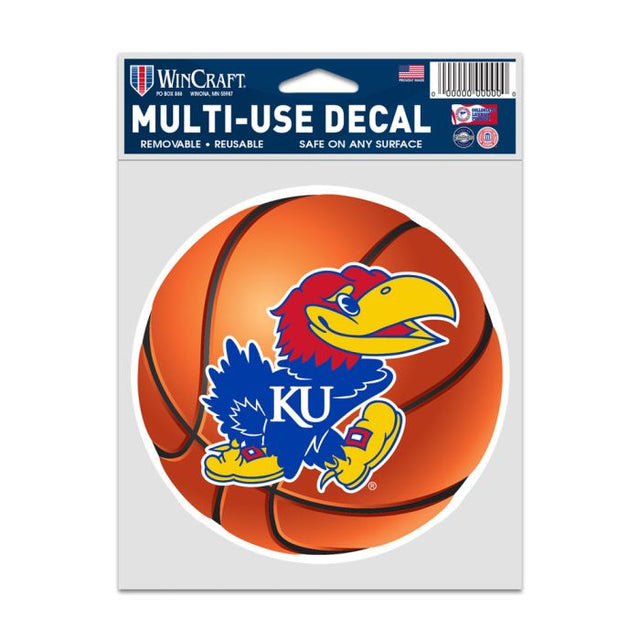 Calcomanías para fanáticos del baloncesto de los Kansas Jayhawks, 3,75" x 5"