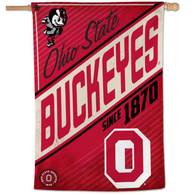 Bandera vertical retro de los Ohio State Buckeyes de 28" x 40"