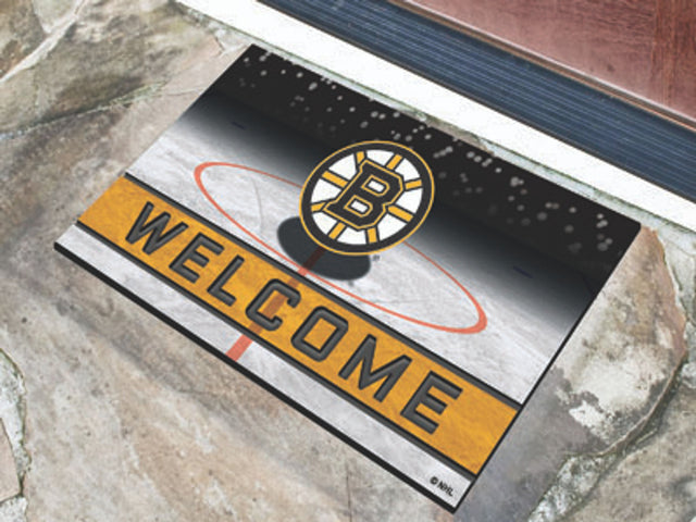 Felpudo Boston Bruins 18x30 de goma granulada de bienvenida