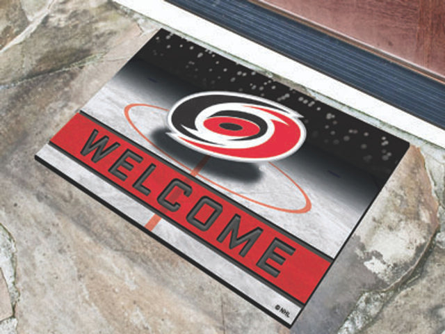 Felpudo Carolina Hurricanes 18 x 30 de goma granulada de bienvenida