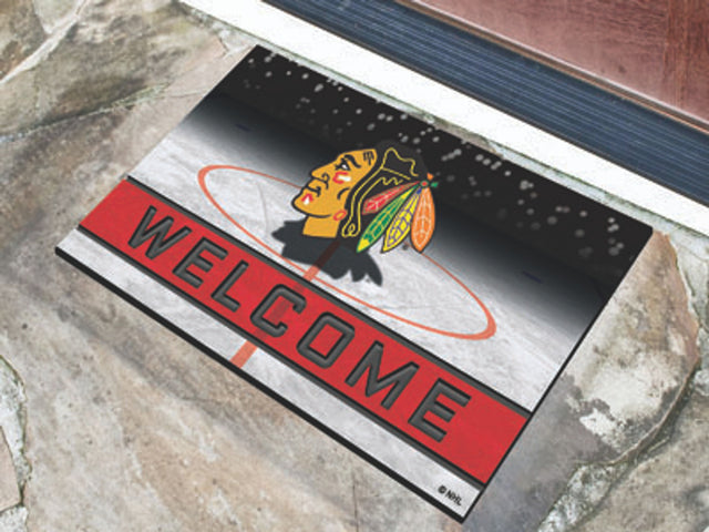 Chicago Blackhawks Door Mat 18x30 Welcome Crumb Rubber