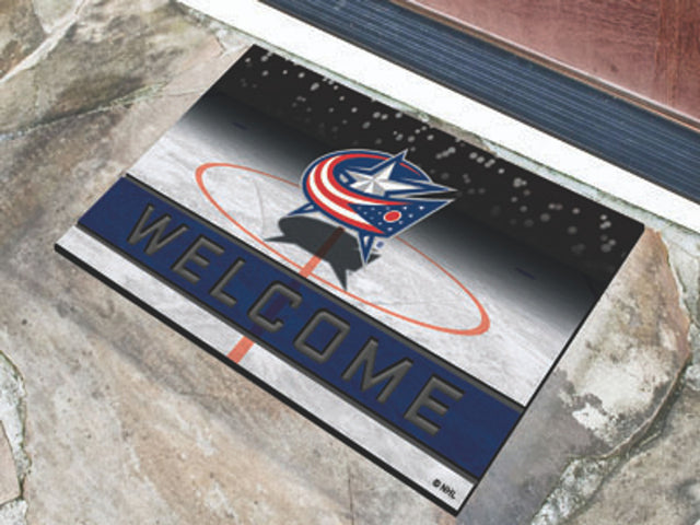 Felpudo de los Columbus Blue Jackets de 18 x 30 pulgadas, goma granulada de bienvenida