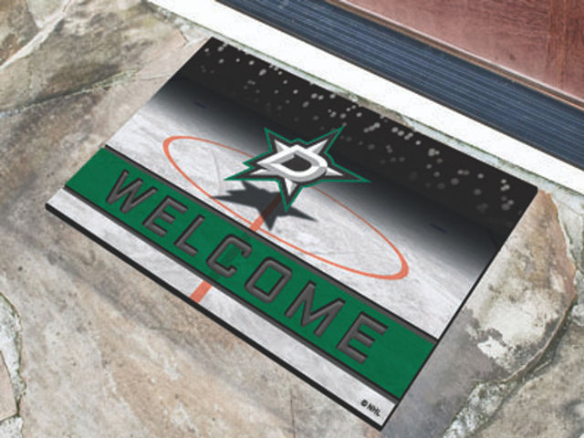 Dallas Stars Door Mat 18x30 Welcome Crumb Rubber