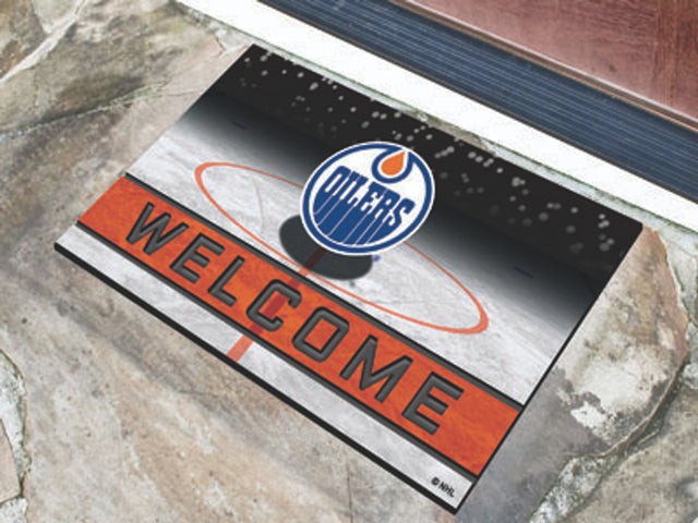 Edmonton Oilers Door Mat 18x30 Welcome Crumb Rubber