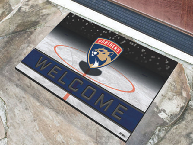 Florida Panthers Door Mat 18x30 Welcome Crumb Rubber